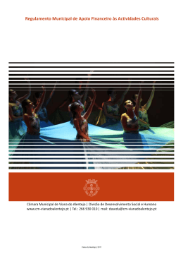 Regulamento Municipal de Apoio Financeiro às Actividades Culturais