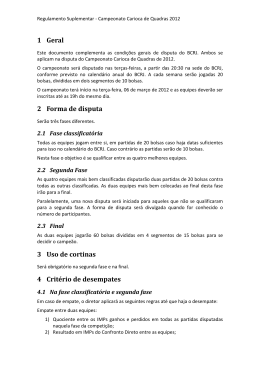 Regulamento Suplementar Carioca de Quadras 2012
