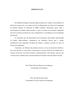 APRESENTA&Ccedil;&Atilde;O Este Manual de Est&aacute;gio