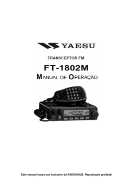 Este manual &eacute; para uso exclusivo da RADIOHAUS. Reprodu&ccedil;&atilde;o