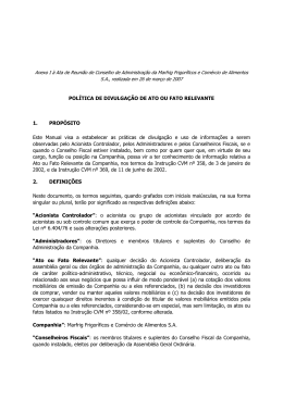 POLÍTICA DE DIVULGAÇÃO DE ATO OU FATO RELEVANTE 1