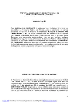 1 APRESENTA&Ccedil;&Atilde;O Este MANUAL DO
