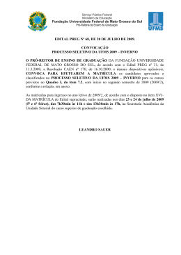 Vestibular da UFMS 2009 - Inverno - Copeve
