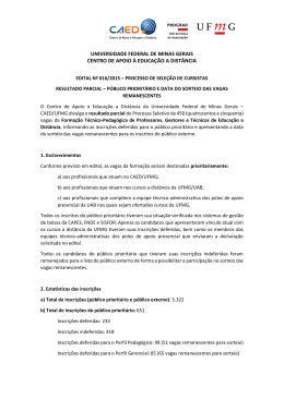 Resultado Parcial Edital 016/2015 - Universidade Federal de Minas