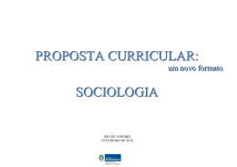 PROPOSTA CURRICULAR: SOCIOLOGIA