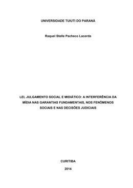 lei julgamento social e midiatico a interferencia da - TCC On-line