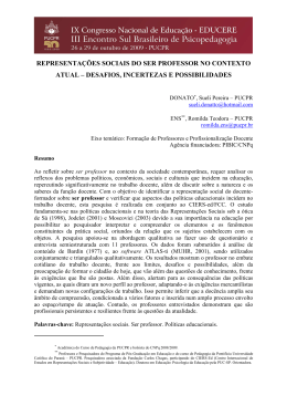 representações sociais do ser professor no contexto atual