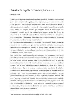 Estados de esp&iacute;rito e institui&ccedil;&otilde;es sociais