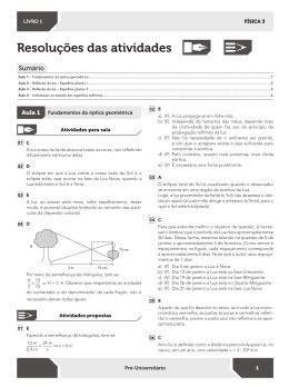Resolu&ccedil;&otilde;es das atividades