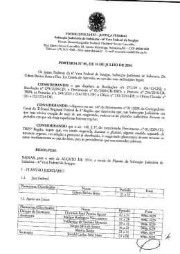 a Al: PODER JUDICI&Aacute;R O - USTI&Ccedil;A FEDERAL Subse&ccedil;&atilde;o Judici&aacute;ria