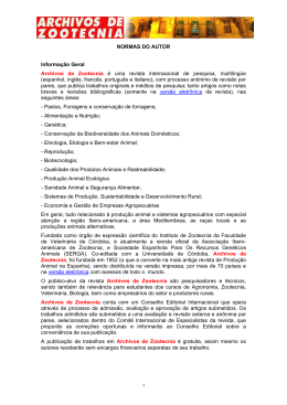 NORMAS DO AUTOR Informa&ccedil;&atilde;o Geral Archivos de Zootecnia &eacute;