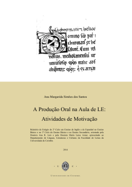 A Produ&ccedil;&atilde;o Oral na Aula de LE - Estudo Geral