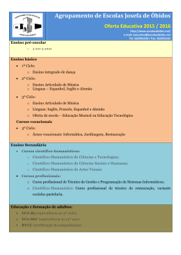 Oferta educativa - Agrupamento de Escolas Josefa de Óbidos