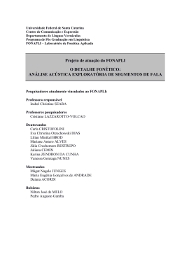 Projeto de atua&ccedil;&atilde;o do FONAPLI O DETALHE FON&Eacute;TICO