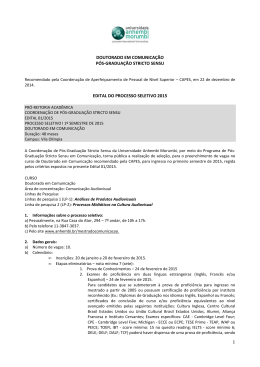Doutorado em Comunica&ccedil;&atilde;o - Universidade Anhembi Morumbi
