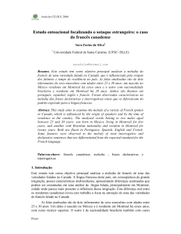 Estudo entoacional focalizando o sotaque estrangeiro: o caso do