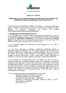 EDITAL N.º 187/2015 PROCESSO SELETIVO PARA