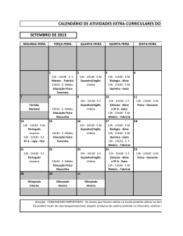 calendário de atividades extra-curriculares do ef ii e em setembro