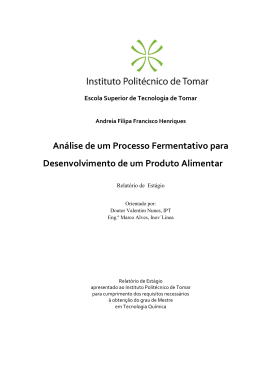 An&aacute;lise de um Processo Fermentativo para Desenvolvimento de um