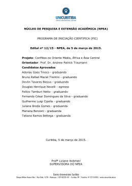 Edital nº 12/2015-NPEA – APROVADOS Projeto