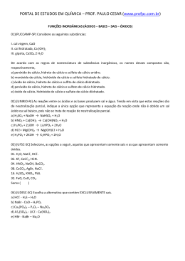 fun&ccedil;&otilde;es inorg&acirc;nicas - Portal de Estudos em Qu&iacute;mica