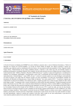 2ª escola de inverno em química da unimep 2012