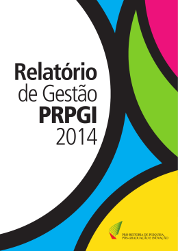 Relatório de Gestão 2014-2015 - prpgi