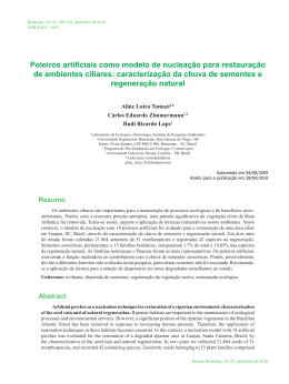 Poleiros artificiais como modelo de nuclea&ccedil;&atilde;o para restaura&ccedil;&atilde;o de