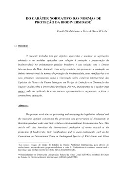 do car&aacute;ter normativo das normas de prote&ccedil;&atilde;o da