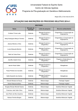 Universidade Federal do Espírito Santo Centro de Ciências Agrárias