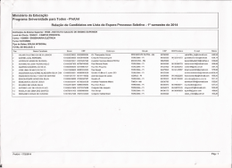 ProUni Relação de Candidatos em Lista de Espera Processo Seletiv