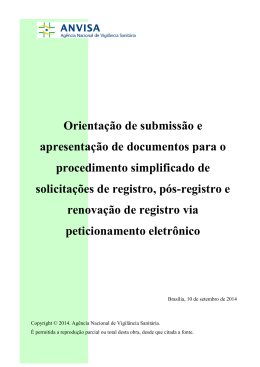 Orienta&ccedil;&atilde;o de submiss&atilde;o de medicamentos clones