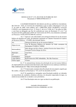 RESOLUÇÃO Nº 1153, DE 09 DE OUTUBRO DE 2015 Documento