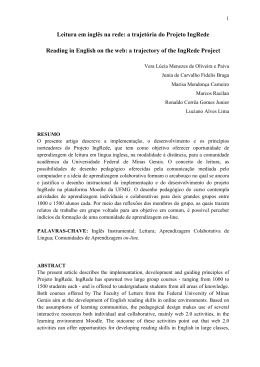 Leitura em ingl&ecirc;s na rede: a trajet&oacute;ria do Projeto