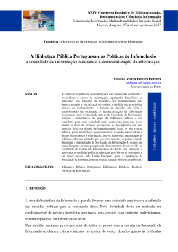 A Biblioteca P&uacute;blica Portuguesa e as Pol&iacute;ticas de Infoinclus&atilde;o a