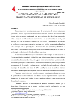 as pol&iacute;ticas nacionais e a proposta de reorienta&ccedil;&atilde;o