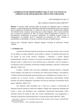 a formação de professores para o aee nas escolas indígenas de