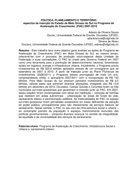 POL&Iacute;TICA, PLANEJAMENTO E TERRIT&Oacute;RIO