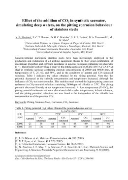 Effect of the addition of CO2 in synthetic seawater