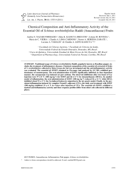 Chemical Composition and Anti-Inflammatory Activity of the