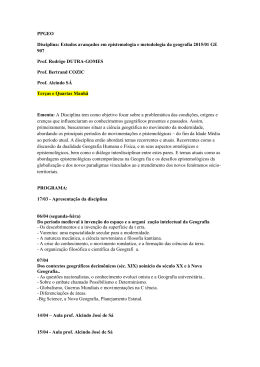 Estudos Avan&ccedil;ados em Epistemologia e Metodologia da Geografia