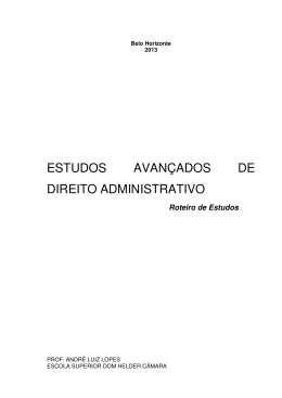 ESTUDOS AVAN&Ccedil;ADOS DE DIREITO ADMINISTRATIVO