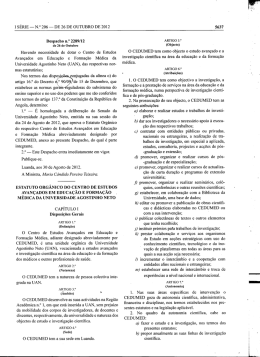 Estatuto Org&acirc;nico do Centro de Estudos Avan&ccedil;ados em Educa&ccedil;&atilde;o e