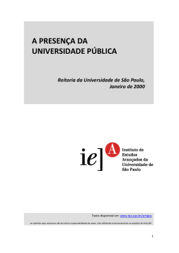 A PRESEN&Ccedil;A DA UNIVERSIDADE P&Uacute;BLICA
