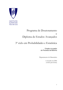 Programa de Doutoramento e Diploma de Estudos Avan&ccedil;ados 3&ordm;