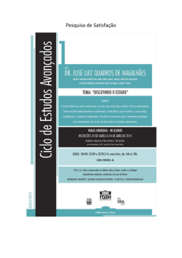 Resultado Pesquisa de Satisfa&ccedil;&atilde;o Ciclo de Estudos Avan&ccedil;ados