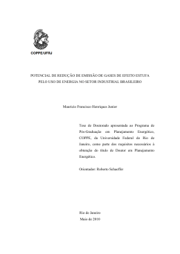 POTENCIAL DE REDU&Ccedil;&Atilde;O DE EMISS&Atilde;O DE GASES - PPE