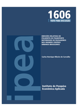 EMISS&Otilde;ES RELATIVAS DE POLUENTES DO TRANSPORTE