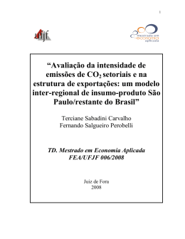 &ldquo;Avalia&ccedil;&atilde;o da intensidade de emiss&otilde;es de CO2 setoriais e na