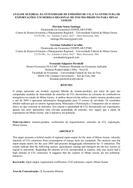 an&aacute;lise setorial da intensidade de emiss&otilde;es de co2 e na